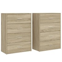 vidaXL Sideboards 2 Stk. Sonoma-Eiche 60x31x84 cm Holzwerkstoff