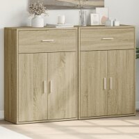 vidaXL Sideboards 2 Stk. Sonoma-Eiche 60x30x84 cm Holzwerkstoff