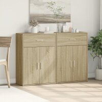 vidaXL Sideboards 2 Stk. Sonoma-Eiche 60x30x84 cm Holzwerkstoff