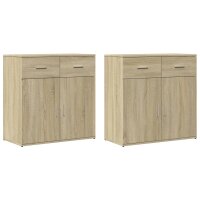 vidaXL Sideboards 2 Stk. Sonoma-Eiche 79x38x80 cm Holzwerkstoff