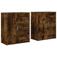 vidaXL Sideboards 2 Stk. R&auml;uchereiche 60x31x70 cm Holzwerkstoff