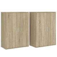 vidaXL Sideboards 2 Stk. Sonoma-Eiche 60x31x84 cm Holzwerkstoff