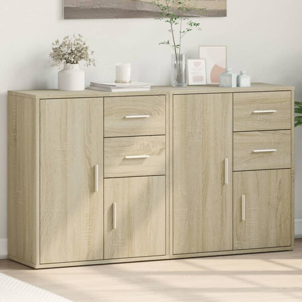 vidaXL Sideboards 2 Stk. Sonoma-Eiche 60x31x70 cm Holzwerkstoff