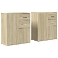 vidaXL Sideboards 2 Stk. Sonoma-Eiche 60x31x70 cm Holzwerkstoff