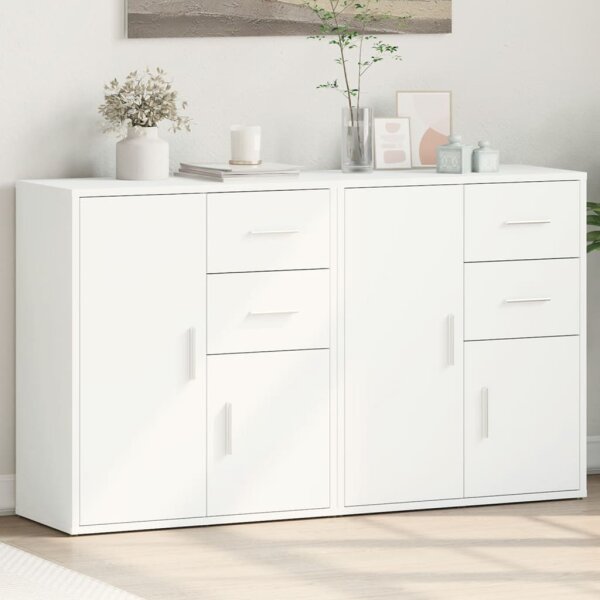 vidaXL Sideboards 2 Stk. Wei&szlig; 60x31x70 cm Holzwerkstoff