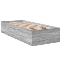 vidaXL Bettgestell Grau Sonoma 75x190 cm Holzwerkstoff