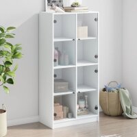 vidaXL Highboard mit T&uuml;ren Wei&szlig; 68x37x142 cm Holzwerkstoff