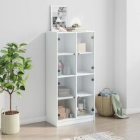 vidaXL Highboard mit T&uuml;ren Wei&szlig; 68x37x142 cm Holzwerkstoff