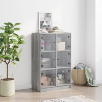 vidaXL Highboard mit T&uuml;ren Grau Sonoma 68x37x109 cm Holzwerkstoff