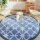 vidaXL Outdoor-Teppich Blau und Weiß Ø200 cm PP