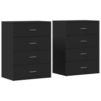 vidaXL Sideboards 2 Stk. Schwarz 60x39x80 cm Holzwerkstoff