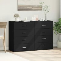 vidaXL Sideboards 2 Stk. Schwarz 60x39x80 cm Holzwerkstoff