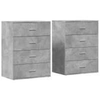 vidaXL Sideboards 2 Stk. Betongrau 60x39x80 cm Holzwerkstoff