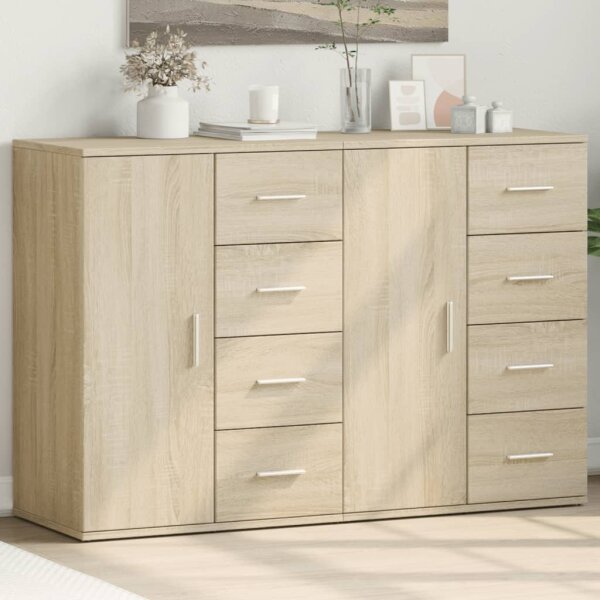 vidaXL Sideboards 2 Stk. Sonoma-Eiche 59x39x80 cm Holzwerkstoff