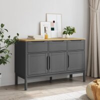 vidaXL Sideboard FLORO Grau 114x43x74 cm Massivholz Kiefer