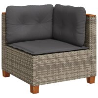 vidaXL 6-tlg. Garten-Sofagarnitur mit Kissen Grau Poly Rattan