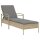 vidaXL Sonnenliege mit Auflage Beige 63x200x81 cm Poly Rattan