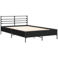 vidaXL Bettgestell Schwarz 140x190 cm Holzwerkstoff und Metall