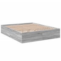 vidaXL Bettgestell Grau Sonoma 150x200 cm Holzwerkstoff