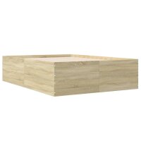 vidaXL Bettgestell Sonoma-Eiche 140x190 cm Holzwerkstoff