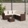 vidaXL Gartensofa in L-Form mit Tisch und Kissen Braun Poly Rattan