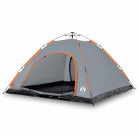 vidaXL Campingzelt 5 Personen Grau und Orange Quick Release