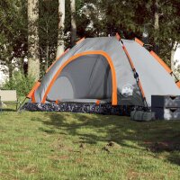 vidaXL Campingzelt 5 Personen Grau und Orange Quick Release