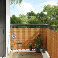 vidaXL Balkon-Sichtschutz Hellbraun 300x90 cm Poly Rattan