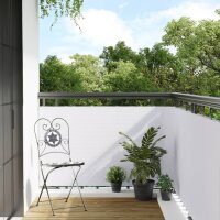 vidaXL Balkon-Sichtschutz Wei&szlig; 500x90 cm Poly Rattan