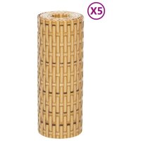 vidaXL Balkon-Sichtschutze 5 Stk. Hellbraun 255x19 cm Poly Rattan