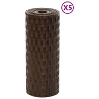 vidaXL Balkon-Sichtschutze 5 Stk. Braun &amp; Schwarz 255x19cm Poly Rattan