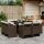 vidaXL 9-tlg. Garten-Essgruppe mit Kissen Braun Poly Rattan