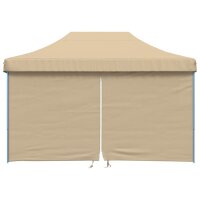 vidaXL Partyzelt Faltbar Pop-Up mit 4 Seitenteilen Beige