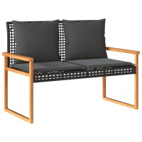 vidaXL 4-tlg. Garten-Lounge-Set mit Kissen Schwarz Poly Rattan