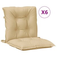 vidaXL Niedriglehner-Auflagen 6 Stk. Melange Beige...