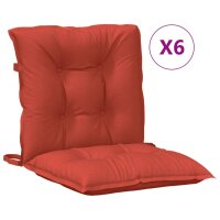 vidaXL Niedriglehner-Auflagen 6 Stk. Melange Rot 100x50x7...