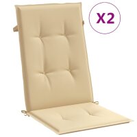 vidaXL Hochlehner-Auflagen 2 Stk. Melange Beige 120x50x4...