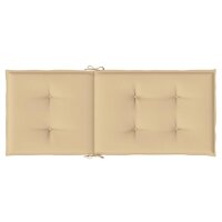 vidaXL Hochlehner-Auflagen 2 Stk. Melange Beige 120x50x4 cm Stoff