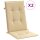 vidaXL Hochlehner-Auflagen 2 Stk. Melange Beige 120x50x4 cm Stoff