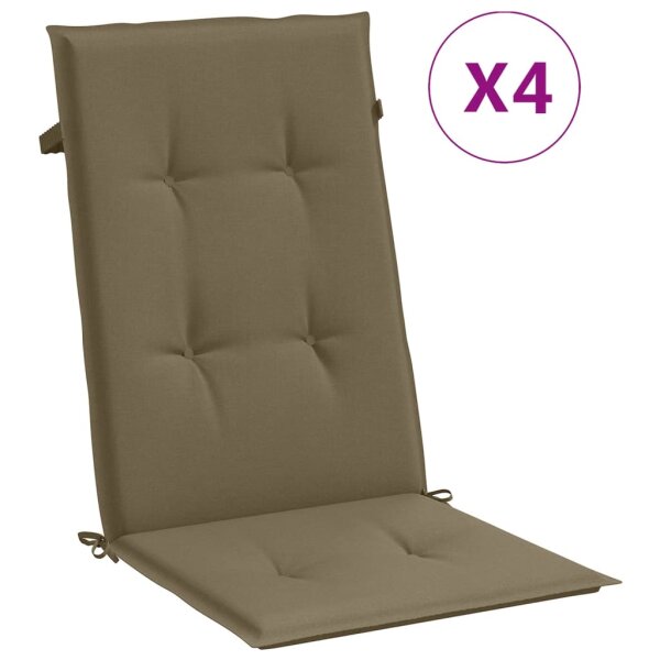 vidaXL Hochlehner-Auflagen 4 Stk. Melange Taupe 120x50x4 cm Stoff