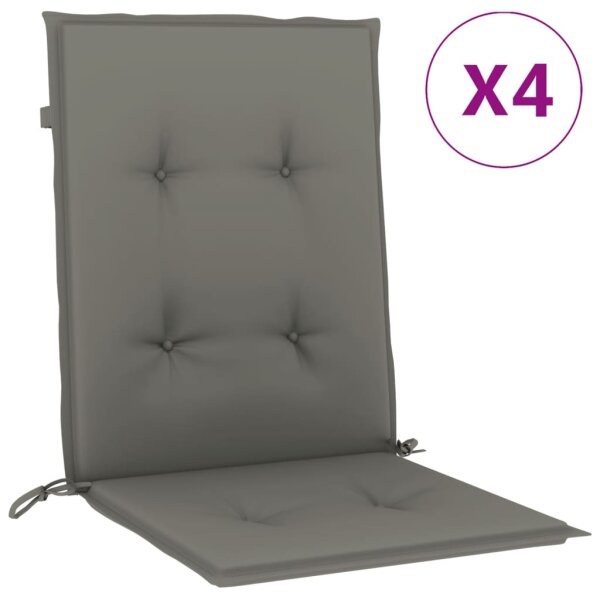 vidaXL Niedriglehner-Auflagen 4 Stk. Dunkelgrau 100x50x4 cm Stoff