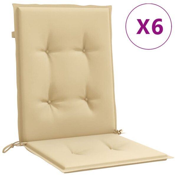 vidaXL Niedriglehner-Auflagen 6 Stk. Melange Beige 100x50x4 cm Stoff