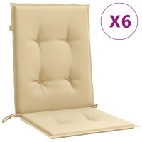 vidaXL Niedriglehner-Auflagen 6 Stk. Melange Beige...