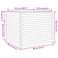 vidaXL Pflanzk&uuml;bel Wei&szlig; 80x80x68,5 cm Massivholz Kiefer