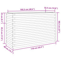 vidaXL Pflanzk&uuml;bel 110x40x68,5 cm Massivholz Kiefer