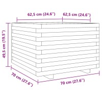 vidaXL Pflanzk&uuml;bel Wachsbraun 70x70x49,5 cm Massivholz Kiefer