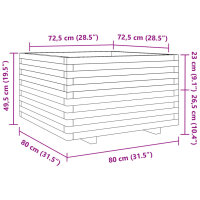 vidaXL Pflanzk&uuml;bel Wei&szlig; 80x80x49,5 cm Massivholz Kiefer