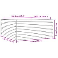 vidaXL Pflanzk&uuml;bel 110x110x49,5 cm Massivholz Douglasie