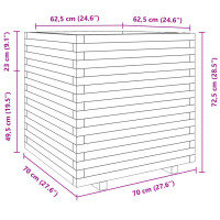 vidaXL Pflanzk&uuml;bel Wei&szlig; 70x70x72,5 cm Massivholz Kiefer