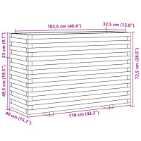 vidaXL Pflanzk&uuml;bel 110x40x72,5 cm Kiefernholz Impr&auml;gniert